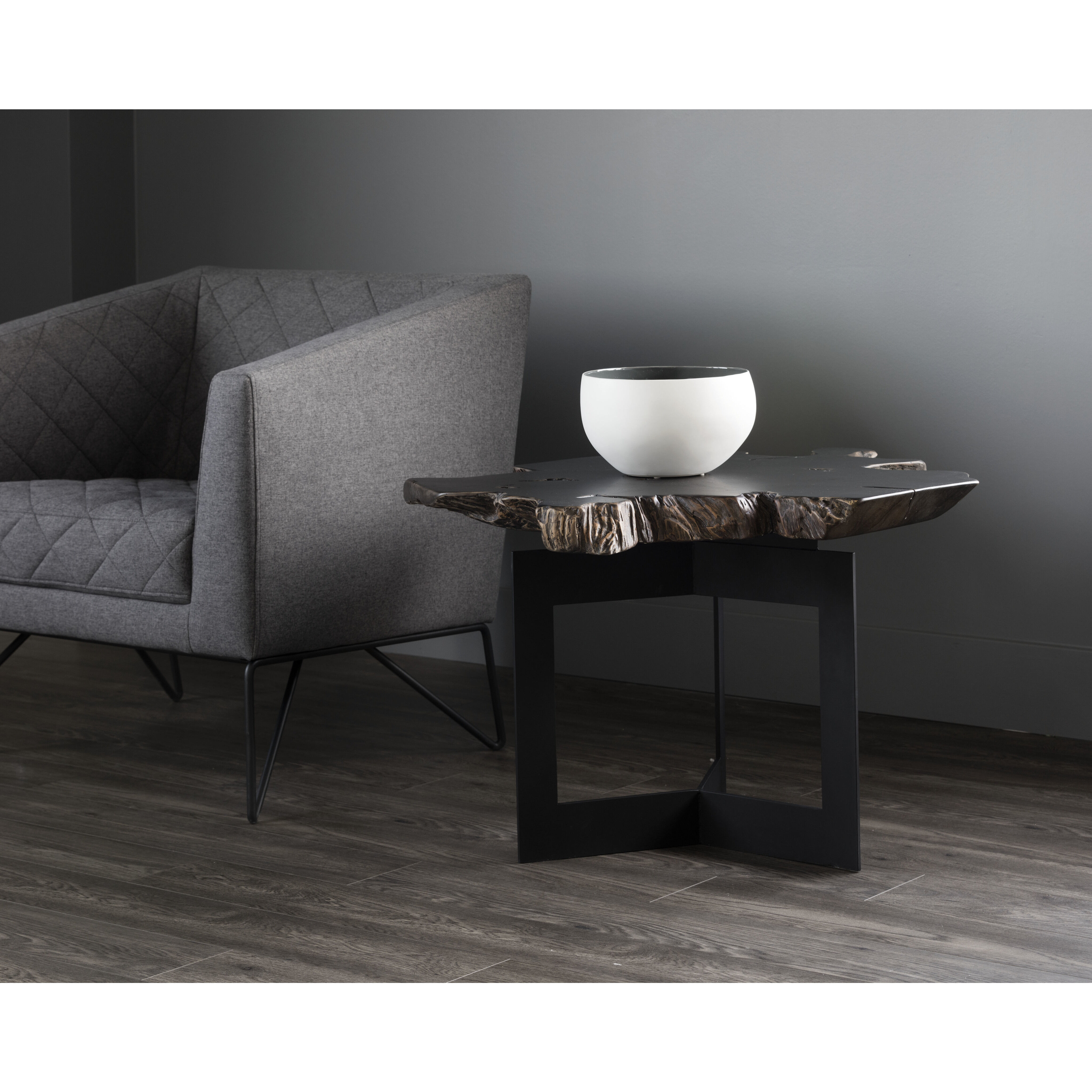 Wyatt 31 X 28 inch Black / Dark Brown Side Table